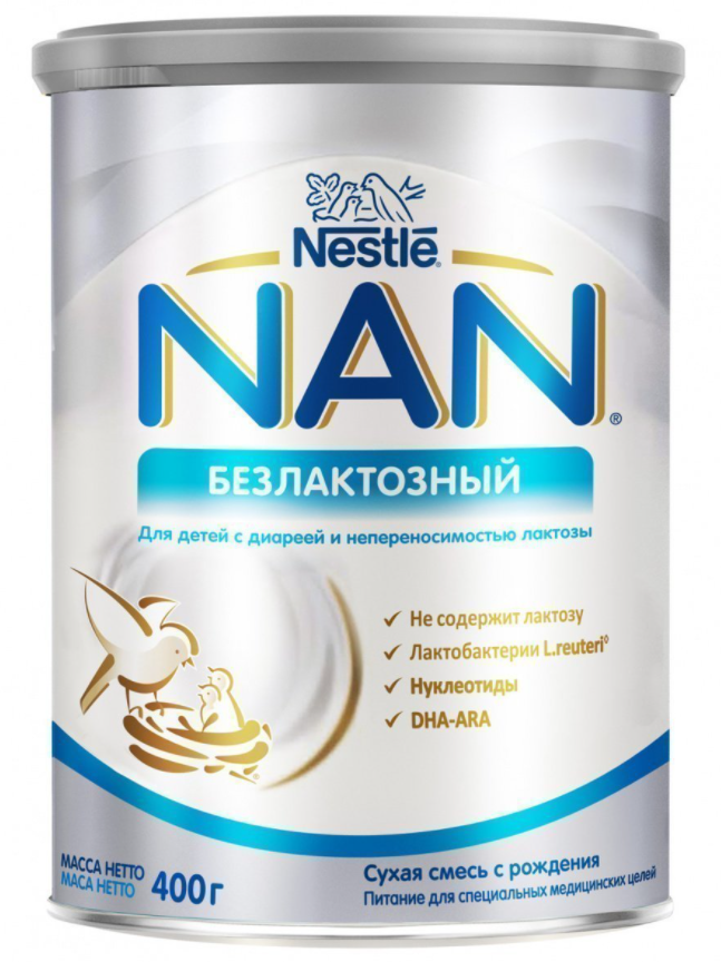 NAN Безлактозный Сухая адаптированная смесь 400г (0+)