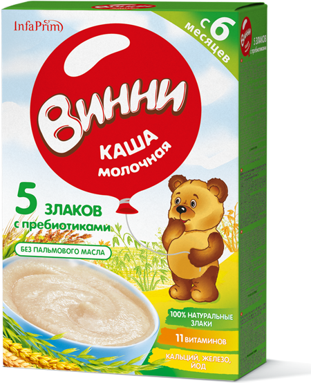 ВИННИ Молочная каша 5 злаков 200г (6+)
