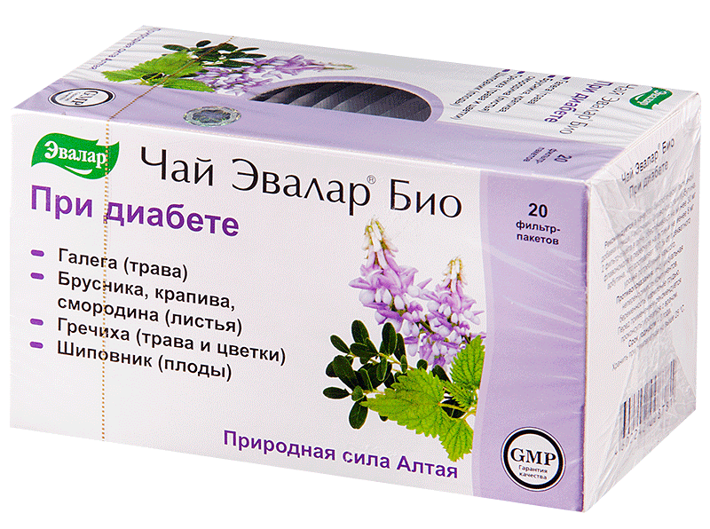 Чай Эвалар Био При диабете 2г №20