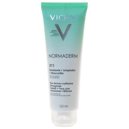 Vichy Normaderm Средство очищающее 3в1 (гель+скраб-маска) 125мл