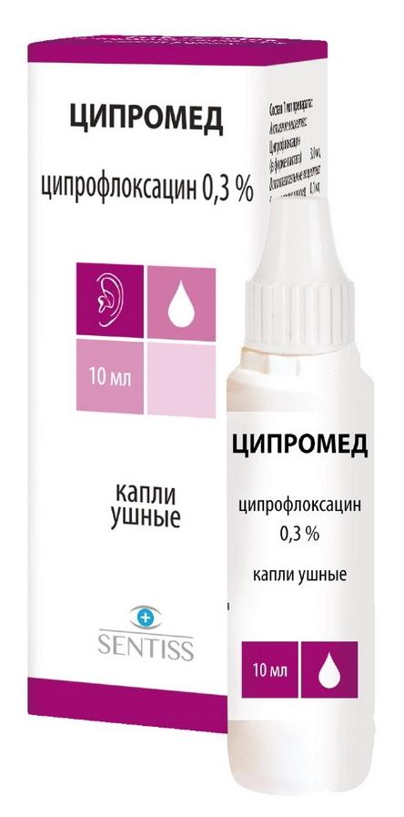 Ципромед капли ушные 0,3% 10мл