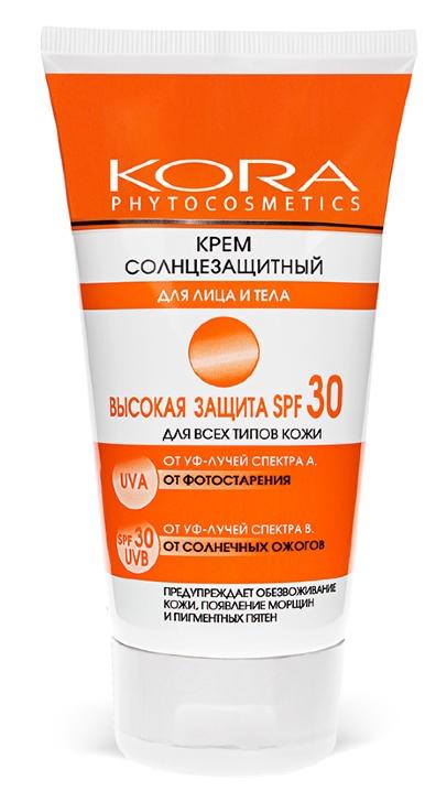 Кора Крем солнцезащитный SPF 30 для лица и тела 150мл